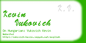 kevin vukovich business card